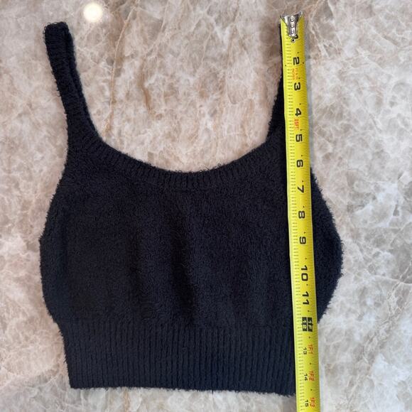 Reformation Black Fuzzy Knit Crop Top size XS - Picture 10 of 12